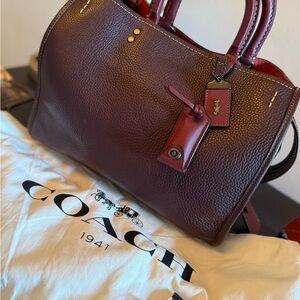 Coach 1941 Rogue Burgundy Leather Handbag